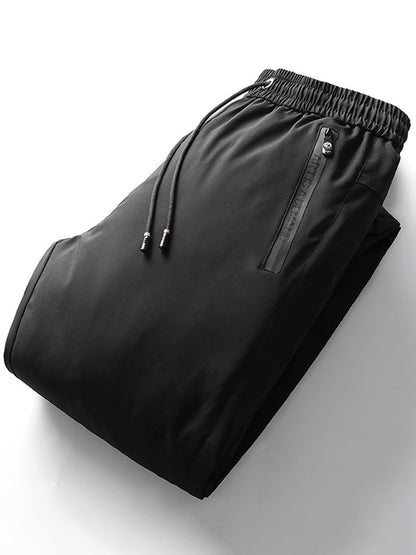 Calça Masculina Casual de Inverno Acolchoada e Grossa Quente Cor Sólida Corta-vento Impermeável de Algodão de Alta Qualidade