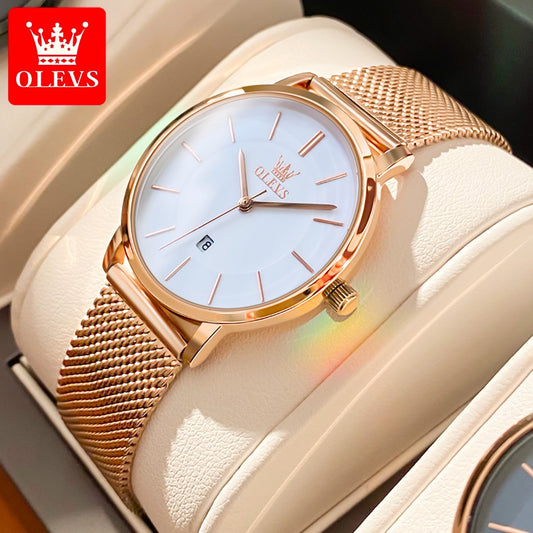 OLEVS 5869 Women Watch Fashion Simple Ultra Thin 6.5mm Quartz Women's Watch Top Brand Calendar Waterproof Women Luxury Watch