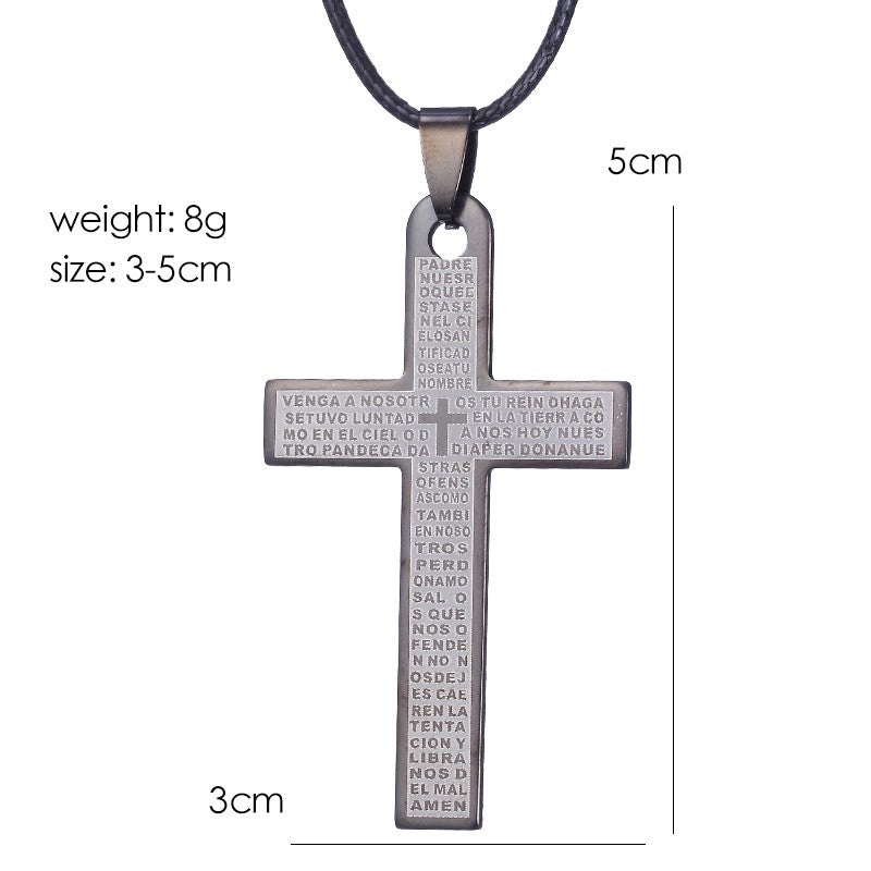 Colar de Bíblia ZRM Joias em Aço Inoxidável com Pingente de Cruz de Jesus para Homens e Mulheres Presentes