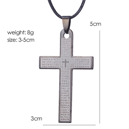 Colar de Bíblia ZRM Joias em Aço Inoxidável com Pingente de Cruz de Jesus para Homens e Mulheres Presentes