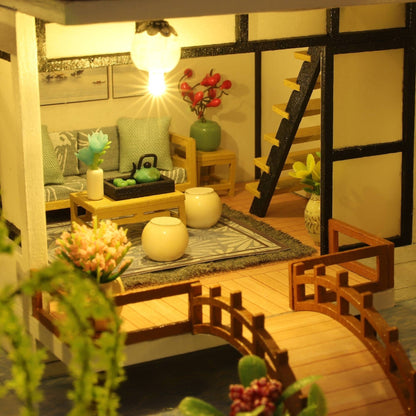1 unidade, Casa de Bonecas de Madeira DIY, Kit de Montagem de Modelo, Quebra-cabeça 3D, Presentes de Aniversário e Natal para adolescentes e adultos, Micro Modelo de Decoração para Casa