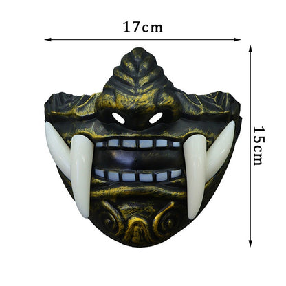 Japanese Samurai Oni Demon Mask Halloween Demon Samurai Cosplay Horror Prajna Killer Masks Party Costume Props