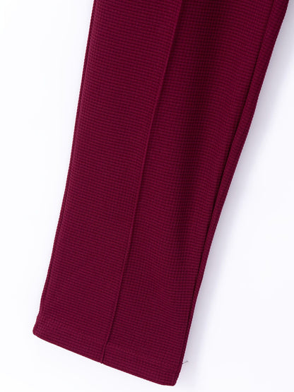 Calça Masculina Casual de Waffle de Cintura Média Calça Leve e Elegante Adequada para Todas as Estações