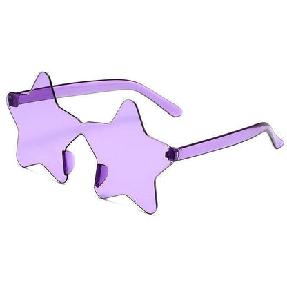 Star Shaped Sunglasses Rimless Colorful Transparent Glasses for Women Men Festival Birthday Cosplay Beach Summer Party Supplies