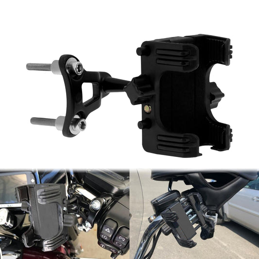 Motorcycle Mobile Phone Holder Adjustable Cell Phone Clip Mount Bracket Stand Black For Harley Touring Sportster XL Dyna Softail