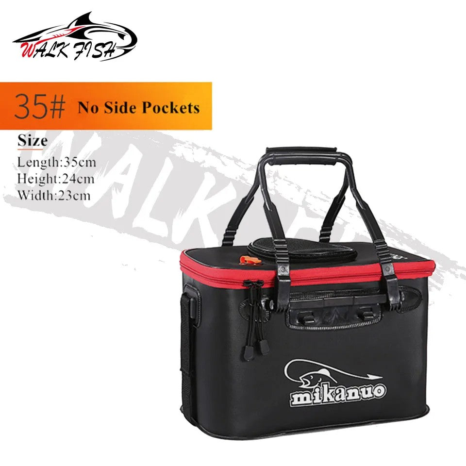 WALK FISH Bolsa de Pesca Espessa Dobrável de EVA Balde de Pesca Portátil Caixa de Peixe Vivo Armazenamento ao Ar Livre Bolsa Impermeável para Acampamento e Caminhada
