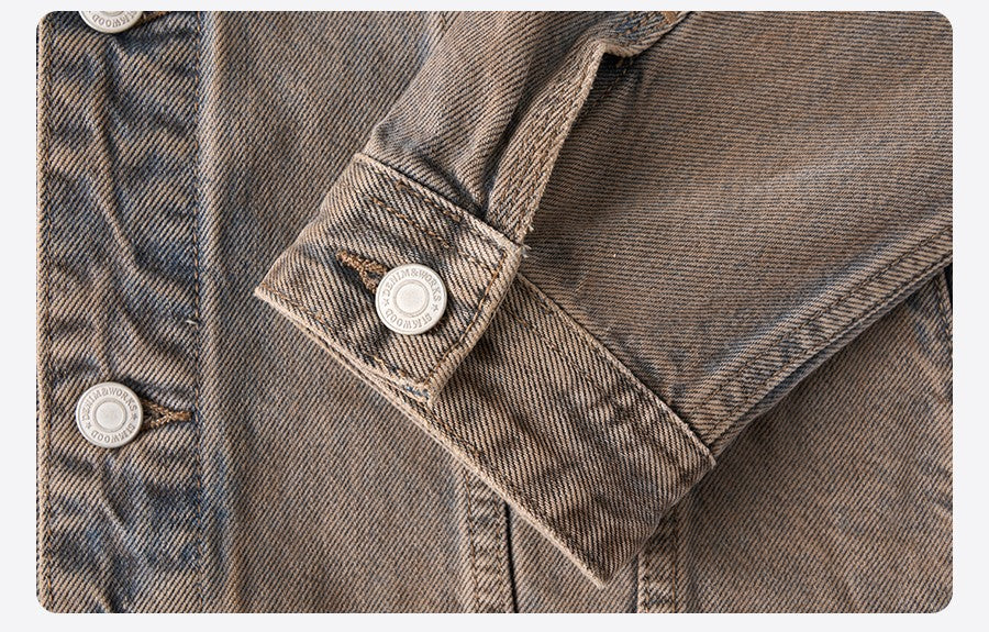 SIMWOOD 2025 Autumn New Oversize Washed Vintage Denim Jackets Men 12.5oz Plus Size Coats