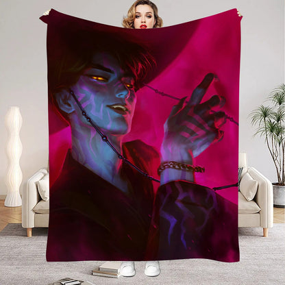 Huntrix Blankets K pop Demon Hunters Zoey Rumi Mira Soft Warm Throw Blanket Kids Living Room Couch Sofa Bed Fluffy Bedspread
