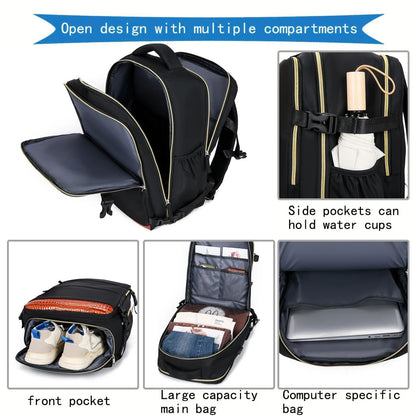 Mochila de Viagem Grande Capacidade Multifuncional para Laptop Escolar Esportes ao Ar Livre Diária com Compartimento para Sapatos