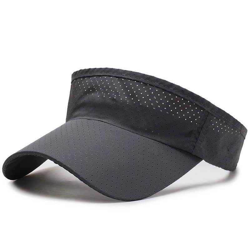 Chapéus de sol de verão respiráveis, masculinos e femininos, com viseira ajustável, proteção UV, parte superior vazia, sólida, para esportes, tênis, corrida, boné de proteção solar