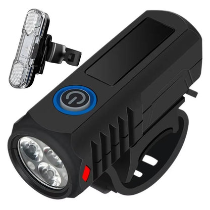 Farol Dianteiro e Traseiro LED USB Super Brilhante, à Prova D'água, para Motocicleta e Bicicleta, Lanterna Portátil para Bicicleta