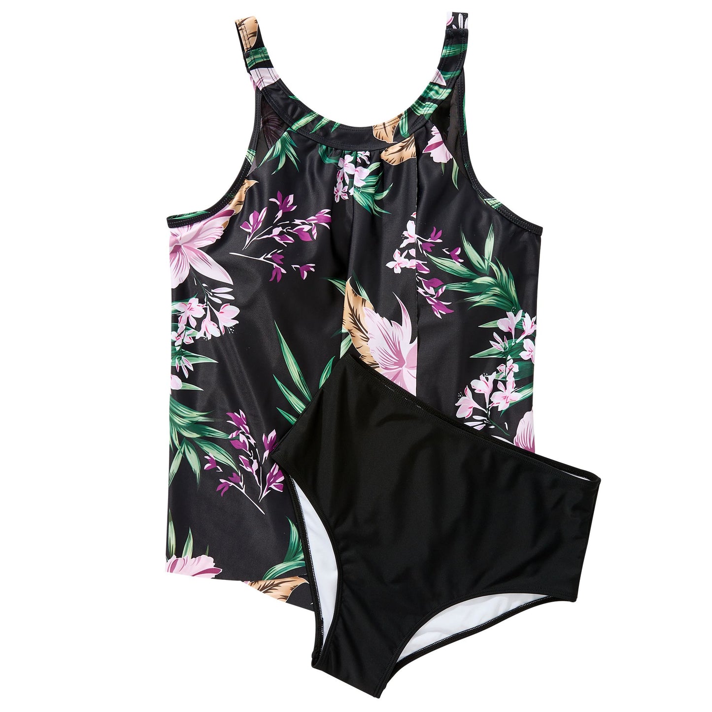 Women Tummy Control Tankini Bathing Suits High Waisted Padded Swimwear Plus Size Beachwear Swimsuit Bikini Sets Female