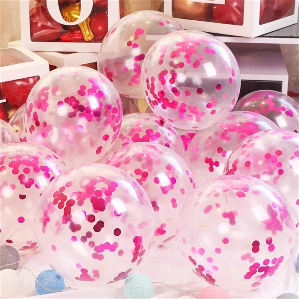 50PCS Macaron Pink Purple Metallic Confetti Balloons Set - Wedding Birthday Party Decorations for Indoor Outdoor Celebration