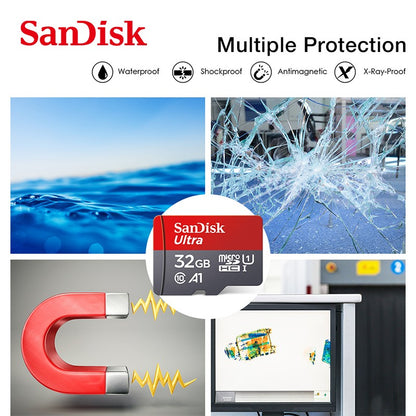Cartão Micro tf SD Sandisk Ultra SD 128 GB 32 GB 64 GB 256 GB, Cartão de Memória Flash SD/TF 32 64 128 GB miniSD para Celular