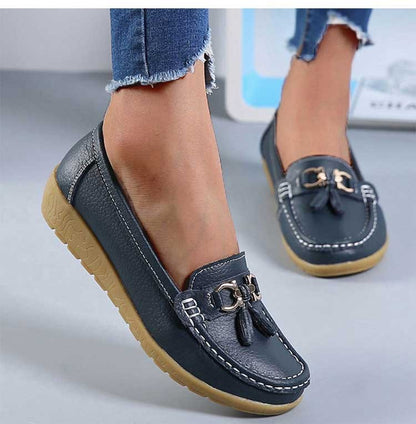 Women Shoes Nurse Loafers Shoes Classics Flats Zapatos Mujer Comfortable Flat Shoes Women White Casual Leather Women's Footwear