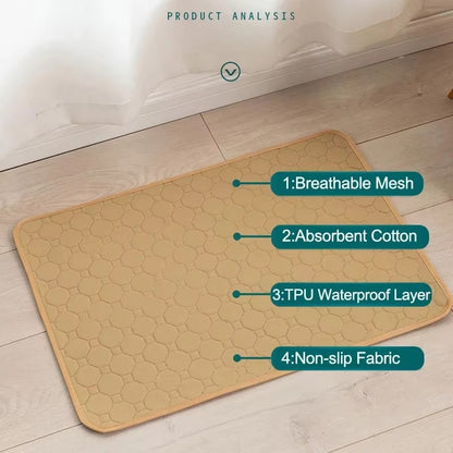 Almofadas de Urina para Cães Laváveis Reutilizáveis Antiderrapantes Tapete de Urina para Pets Tapete de Treinamento para Filhotes Tapete de Urina para Cama de Pets para Capa de Assento de Carro Artigos para Pets
