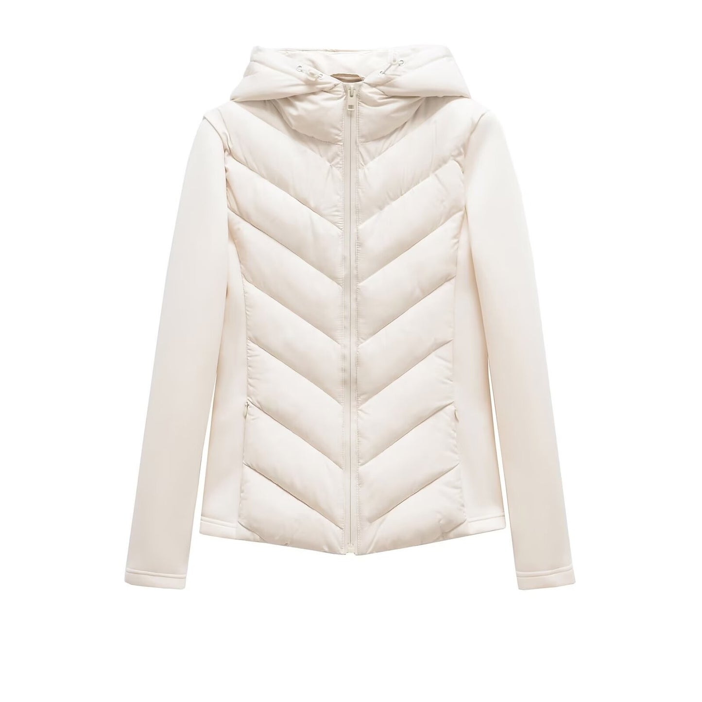 BSK&TRAF autumn and winter new women's hooded air cotton long-sleeved slim stitching light quilted down cotton jacket for women