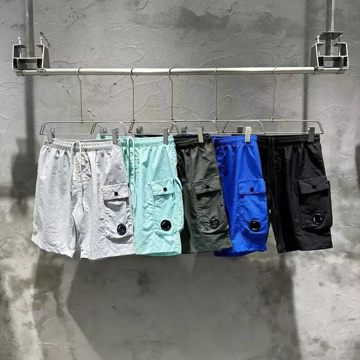 New CP Summer Youth Casual Sports Loose Beach Pants Nylon Shorts Quick drying 5-point Pants Trendy Brand Men's Fashion