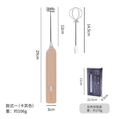 Electric mixer, handheld egg beater, dessert cake cream maker, 3-speed portable beverage coffee machine, kitchen milk frother