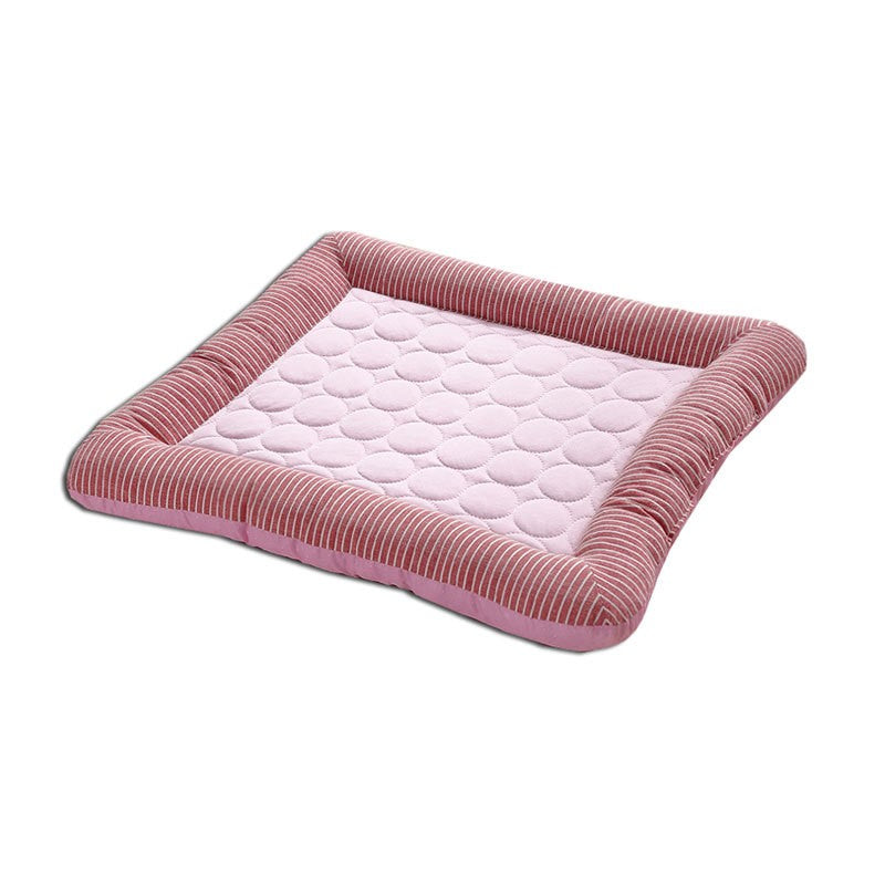 Cama Refrescante para Cães Gatos Filhotes Tapete Gelado Cobertor para Animais de Estimação de Seda Gelada Macio para Dormir no Verão Rosa Azul Respirável