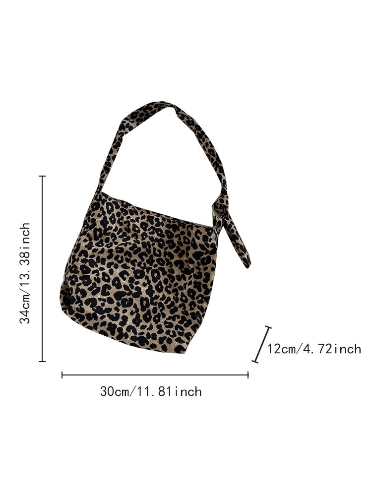 2025 new leopard print large capacity crossbody bag, single shoulder bag, fashionable and casual women's daily commuting bag