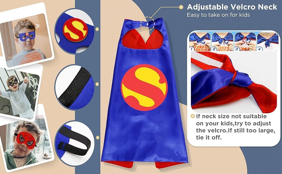 birthday Gifts Superhero Capes for Boy girl  Cartoon Dress Up Costumes Party Supplies Easter halloween cape cloak