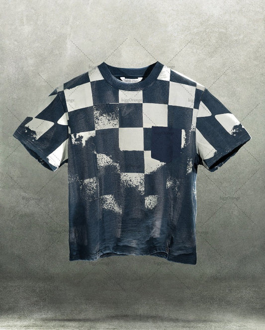 2025 Trendy Brand Streetwear Y2K Harajuku Retro Plaid Graphic Tops Men High Street Punk Casual Loose Oversized T-shirts Women