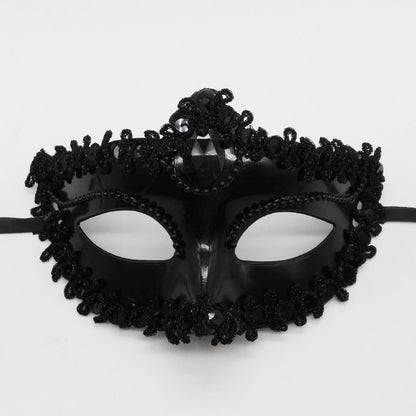 Halloween Mask Masquerade Princess Half Face Lace Plus Flower Children Adult Eye Mask Female Party Performance Props