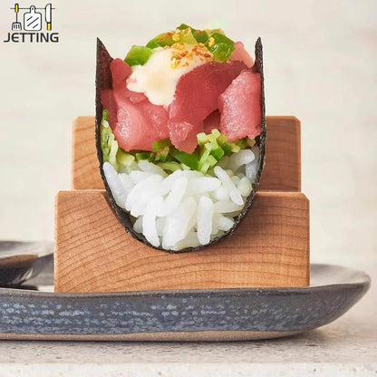 1Pc Japanese Sushi Rack Wooden Taco Snack Food Holder Wood Plate Cuisine Stand Sashimi Sushi Boat For Restaurant Hotel Home