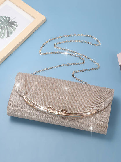 Ladies' wedding bride bridesmaid clutch bag elegant socialite party banquet evening dress bag detachable chain single-shoulder