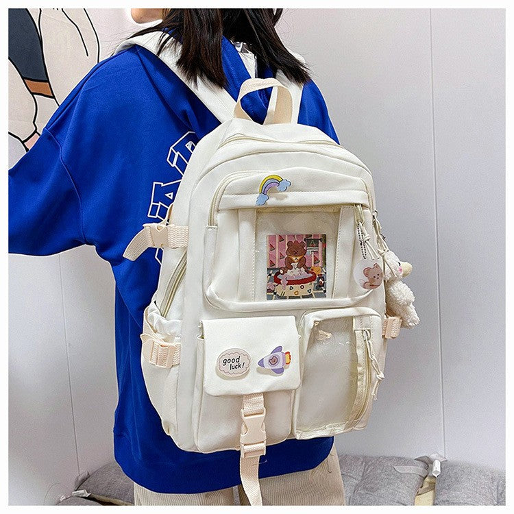 Mochila Feminina Fofa Desenho Animado Moda Adolescente Estudante Mochila Escolar Adorável Bolsa Feminina Mochila Escolar Versátil para Meninas