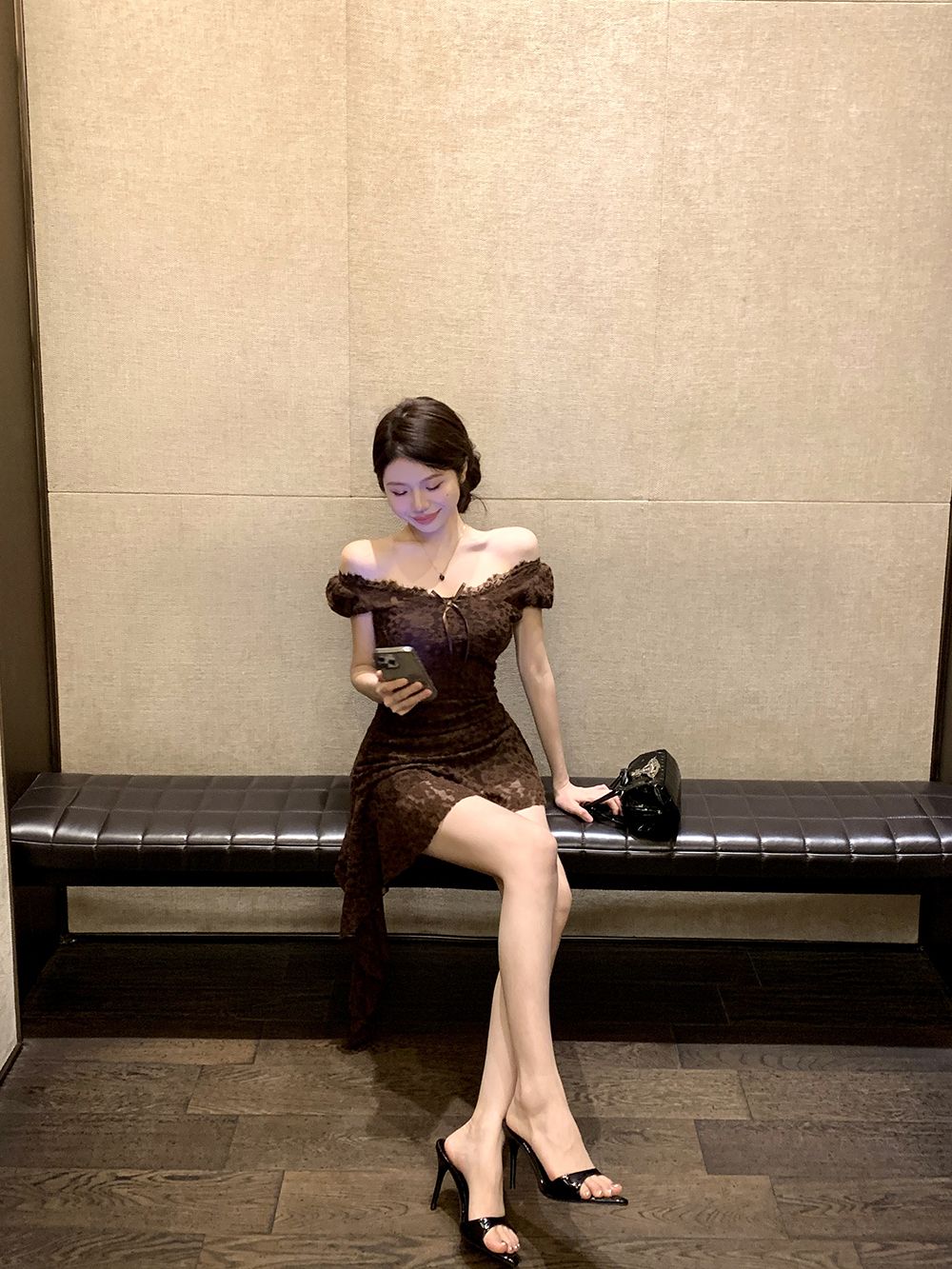 V Neck Lace Trim Shift Dress Women Summer Modern Heritage Aesthetic Youthful Chic Figure Flattering Day to Night Dress