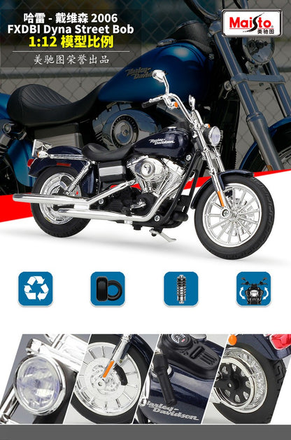 Maisto 1:12 2006 Harley FXDBI Dyna Street Bob Liga Modelo de Moto Simulação Metal Brinquedo Modelo de Moto de Rua Presente Infantil