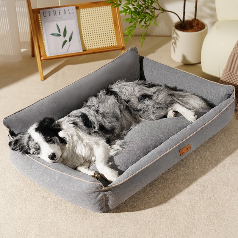 Cama de Cachorro de Inverno, Sofá Impermeável para Cães de Porte Médio, Cama de Espuma para Animais de Estimação com Capa Removível Lavável e Fundo Antiderrapante