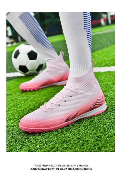 Men Fast Soccer Shoes Professional TF/FG Indoor Futsal Football Field Boot Unisex Society Cleats Long Spikes Sneaker Comfortable