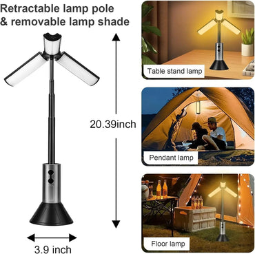 Multi-functional Camping Light 2 in 1 USB Rechargeable Camping Lantern\Flashlight with Hook Outdoor Emergency Camping  Lamp