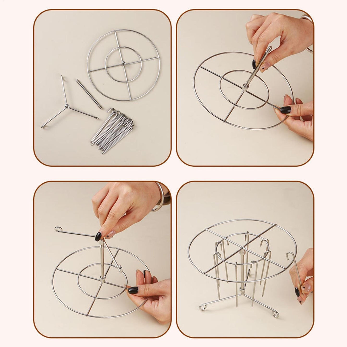 Stainless Steel Grill With 24 Skewers Air Fryer Stand Can Air Fryer Skewer Rack Stainless Steel Wire Rack Kitchen Gadgets Grill