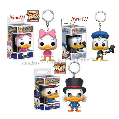 3 Estilos Mais Novos Chaveiros Funko Pocket Kingdom Hearts Pato Donald Pato Tio Patinhas Webby Bonecos de Ação Brinquedos Presentes