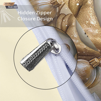 3pcs Golden Christmas Snowman Printed Chipless Bedding Set Soft Dormitory Bedroom Multiple Sizes Machine Washable