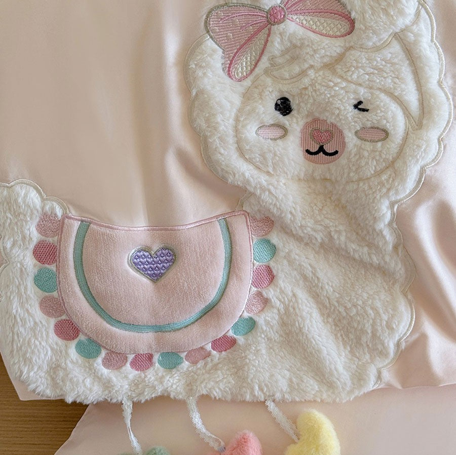 cute cartoon alpaca bedding set single double teen,twin full queen king cotton home textile flat sheet pillow case quilt cover