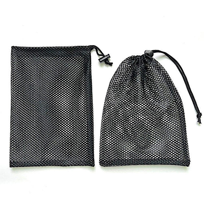 Black White Durable Mesh Drawstring Bag Storage Pouch Multi Purpose Home Travel Outdoor Activity Laundry Bag Stuff Sack