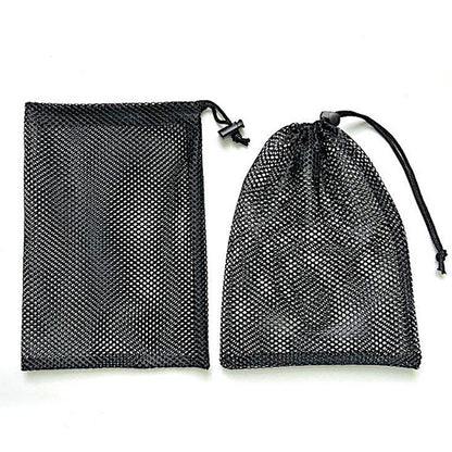 Black White Durable Mesh Drawstring Bag Storage Pouch Multi Purpose Home Travel Outdoor Activity Laundry Bag Stuff Sack