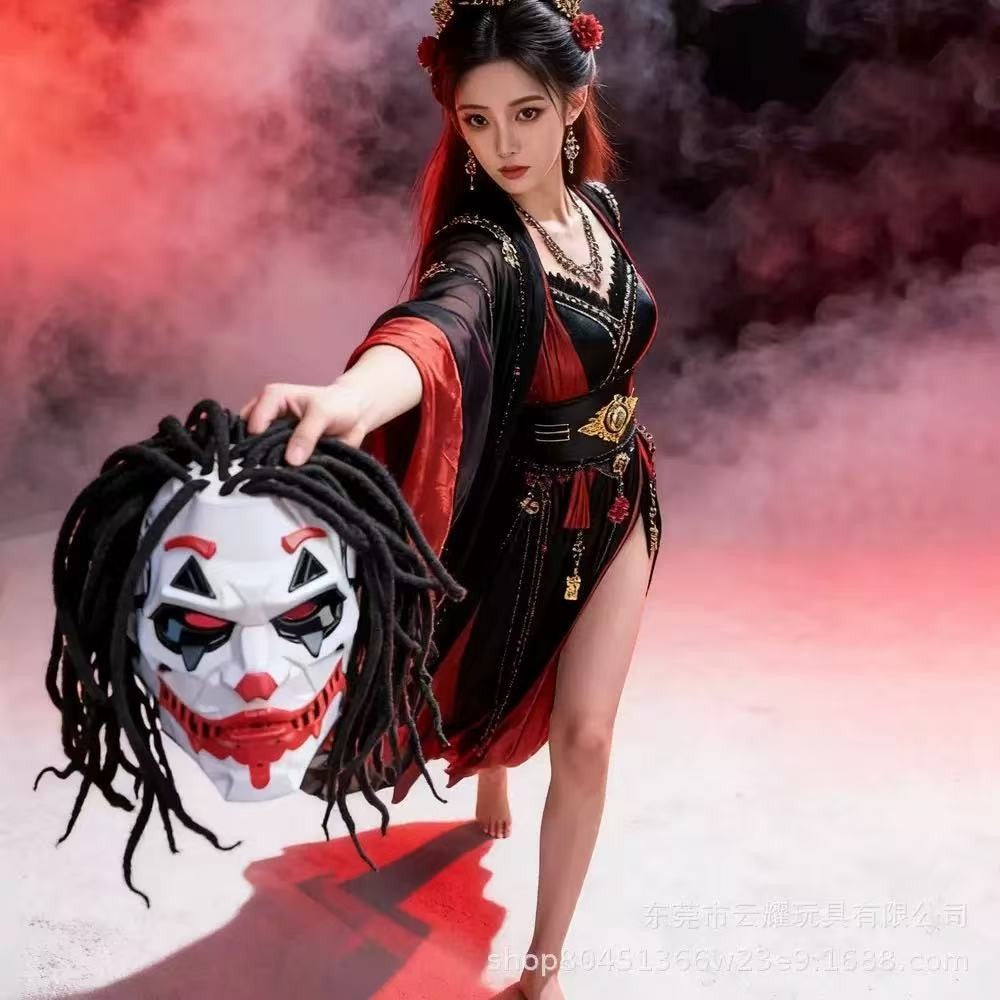 Joker Masks Cyberpunk Masks Clown Braids 2d Cosplay Resin Custom Products Halloween Anime Role-Playing Props And Gifts Toys