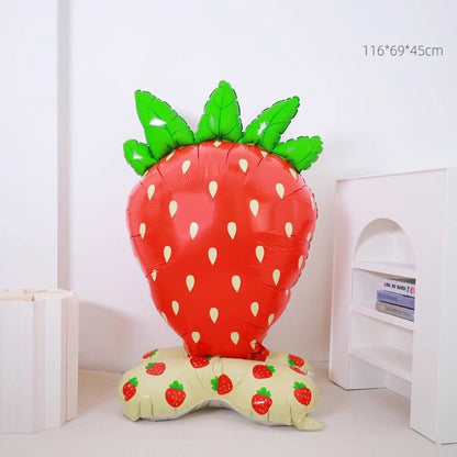 1PCS Big Strawberry&Watermelon Theme Aluminum Foil Balloons Girls Birthday Anniversary Celebration Decoration Party Supplies