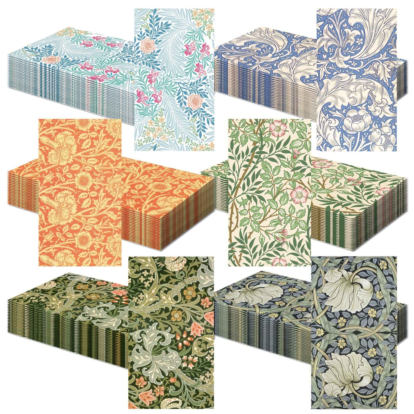 20pcs/Set Vintage Pattern Vine Long Paper Napkins, Disposable Dinner Paper for Party Wedding, Tissues Bathroom Hand Towels