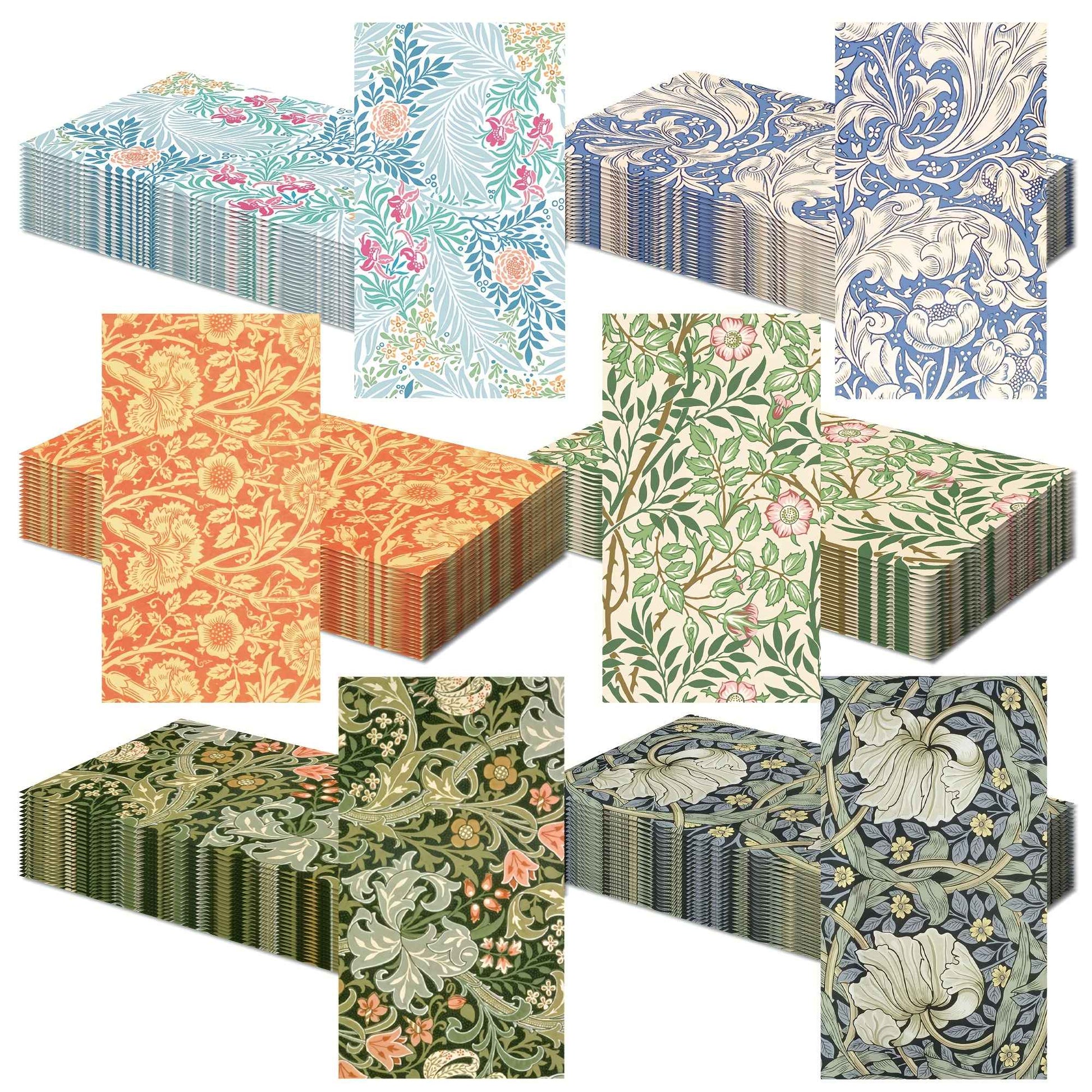 20pcs/Set Vintage Pattern Vine Long Paper Napkins, Disposable Dinner Paper for Party Wedding, Tissues Bathroom Hand Towels
