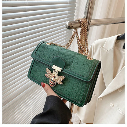 Luxury Handbags for Women Crossbody Bags Bee Lock Tote Casual Flap Purses Crocodile Print Leather Handbag Ladies Shoulder Bags