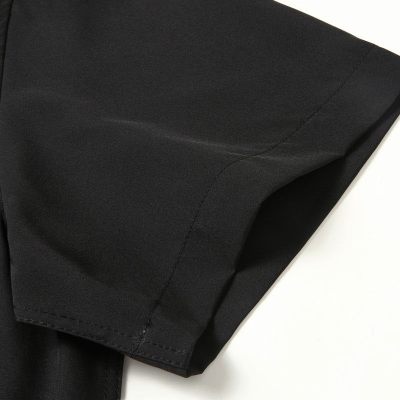 Men Shirt Short Sleeve Summer Waterproof Oil Proof Antifouling Oversize 6XL 7XL 8XL 10XL Plus Size Formal Casual High Quality