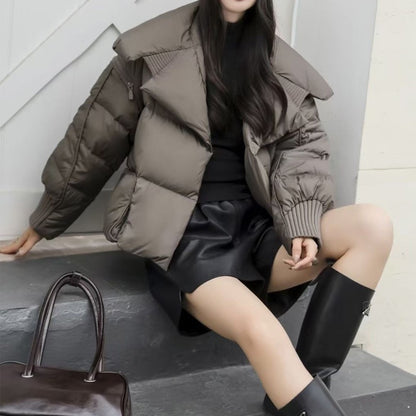 Lagabogy 2025 Winter Puffer Jacket Women Short 90% White Duck Down Coat Female Streetwear Warm Parkas Removable Sleeves Outwear