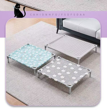 Cama Elevada para Pets com Estrutura em Aço Inoxidável - Cama para Cães Militares para Todas as Estações Removível Lavável Fora do Chão para Pequenos Pets